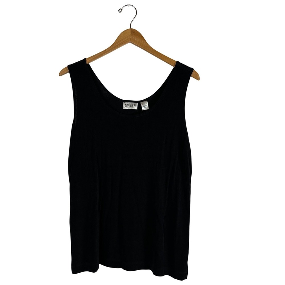 Chicos Travelers Black Sleeveless Top 3 Work Career Business Professional Casual